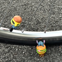 Bicycle tire valve core accessories hamburger dice gas cap decoration creative cartoon valve conversion head beautiful mouth