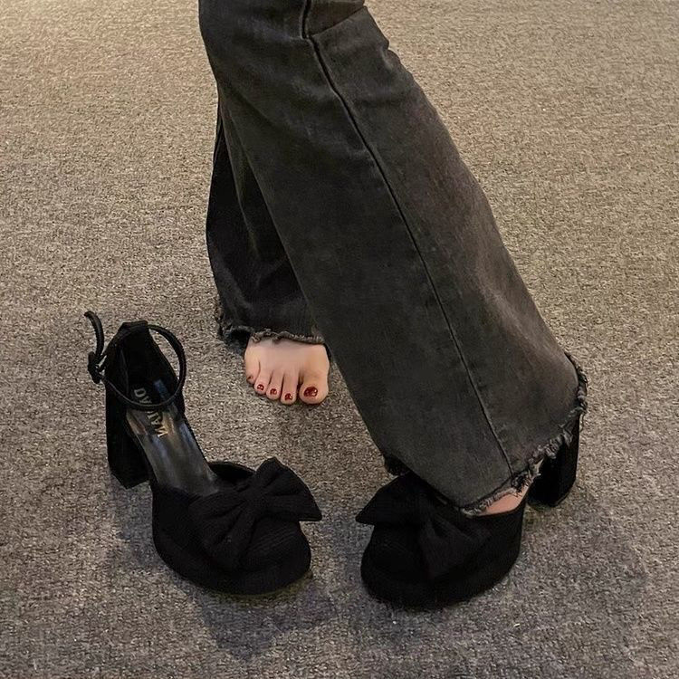 High Heels, No Open Toe Sandals, 2024 Spring New Fashion, Beautiful Hollow Single Shoes, Thick Heels, High Heels