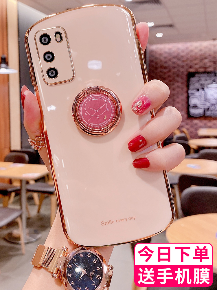 Huawei p40 mobile phone case all-pack lens protects creative clock ring bracket p40pro light luxury plating anti-fall female ultra-thin protective suit upscale casing personality male soft shell silicone