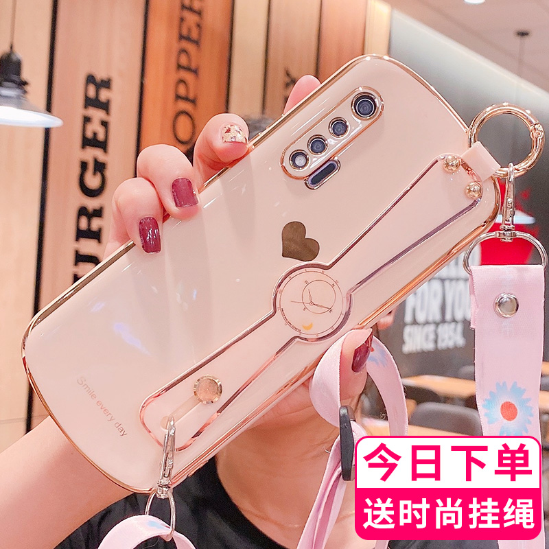 Huawei nova6 mobile phone protective case nova6se high-end women's silicone soft case all-inclusive lens anti-fall oval protective case plating personality creative limited edition new luxury ultra-thin protective case with lanyard
