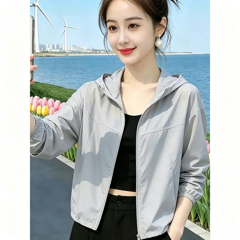 Hooded Sun Protection Clothing for Women, 2026 Summer New Style, This Year's Popular Hot Style, Lightweight, Breathable, Loose Cardigan Short Jacket