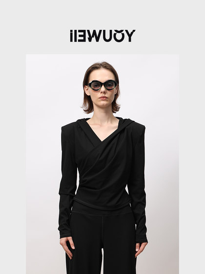 YOUWEI内搭长袖T恤抽褶瑜伽连帽衫Y1223405