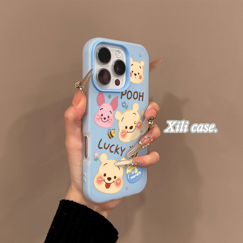 Cute Cartoon Winnie the Pooh Suitable for Apple 17 Pro Max Phone Case iPhone 16 Pro New Model 15 Creative 14 Super Popular 13 Female 12 Niche Xr Two-In-One X Full Coverage Anti-Drop Soft Case