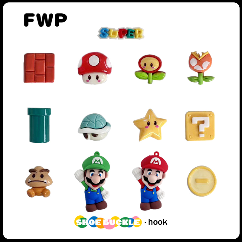 Crocs Shoe Accessories DIY Parts 3D Mario Cartoon Cute Shoe Decorations Suitable for Crocs Crocs Shoe Accessories DIY Parts 3D Mario Cartoon Cute Shoe Decorations Suitable for Crocs