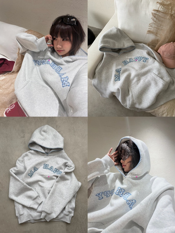 Iystroe Du's First Release: Madhapp Blue and White Kitty Stitched Fleece Hoodie. First Batch Discount! Iystroe Du's First Release: Madhapp Blue and White Kitty Stitched Fleece Hoodie. First Batch Discount!