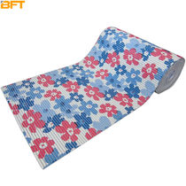 Beifote PVC foam anti-slip mat long non-slip water-proof and oil-absorbent foot mat six-leaf flower red and blue 65c