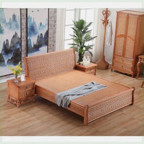 Rattan weaving single and double bed Qianxi Yuezhen rice bed bed wooden five rattan 18 rattan rattan one real rice plant bed