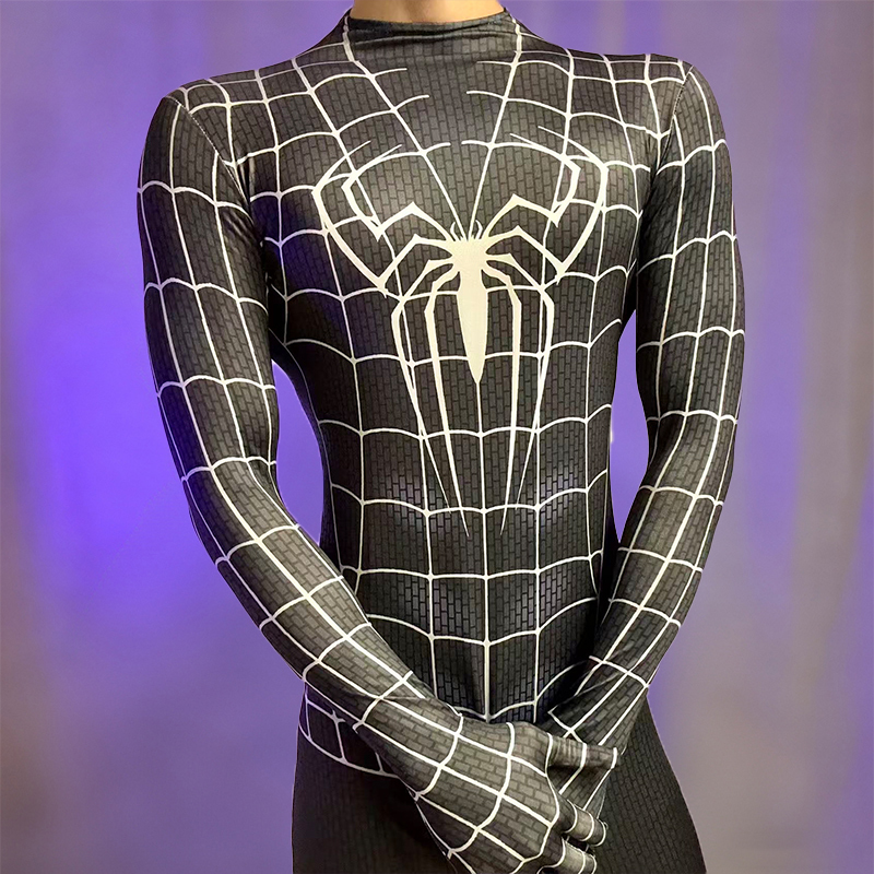 Sexy Lingerie for Men, Black Spider-Man Bodysuit, Black Battle Suit, Sexy Tight-Fitting Clothing, Cosplay Role Play