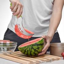 PP plastic handle stainless steel watermelon cut and cut watermelon with easy to take watermelon Cut-stopper slicer