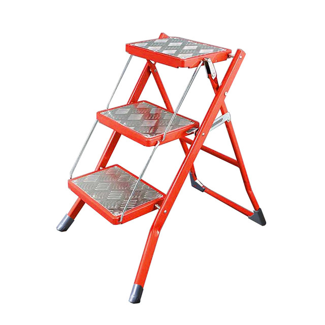 ການເກັບຮັກສາເຂົ້າ DULTON metal folding ladder multi-functional ladder stool portable herringbone ladder storage ladder frame home