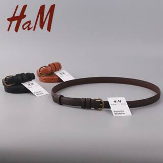 Ham Leather Belt Genuine Leather Black Thin Belt for Women Summer Jeans Retro Versatile Simple Dress Decorative Belt