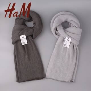 Ham Japanese Wool Scarf for Men and Women, Versatile Winter Cold-Proof and Warm Shawl, Soft Solid Color Knitted Student Neck Warmer