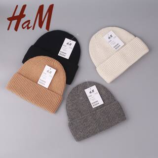 In-Stock Japanese Ham Wool Knit Hat for Men and Women, Winter Versatile Warm Ear-Protecting Cashmere Beanie