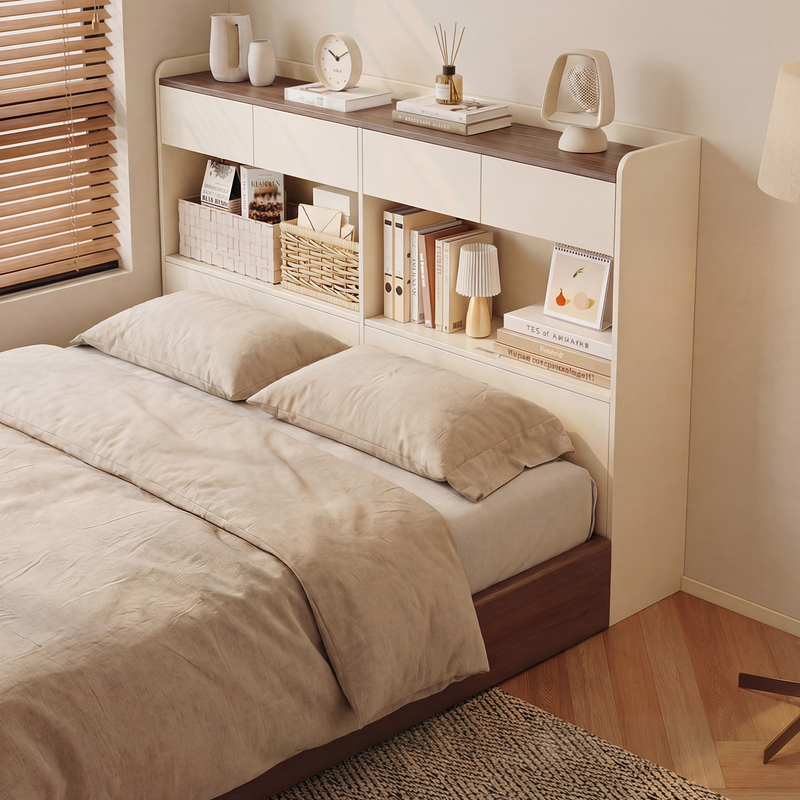 Bedroom Small Apartment End-Of-Bed Cabinet, Solid Wood Bedside Cabinet, Narrow Gap Cabinet, Storage Cabinet, Bedside Shelf, Ultra-Thin Narrow Cabinet
