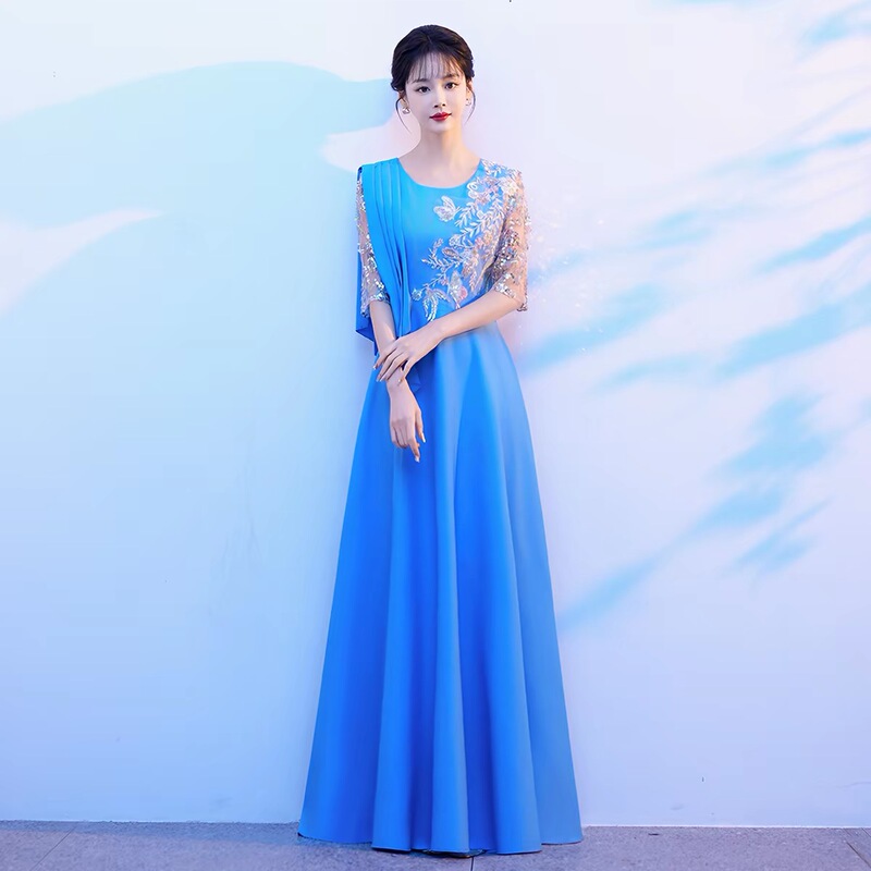 Choral Performance Costumes for Women, Long Skirts, Conductor Competition, Poetry Recitation, Middle-Aged and Elderly Middle School Students' Choir Performance Costumes