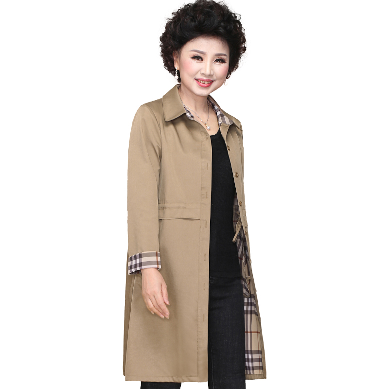 mother's autumn coat windbreaker women's mid-length western style noble 2020 new 40-year-old 50 middle-aged and elderly spring and autumn tops