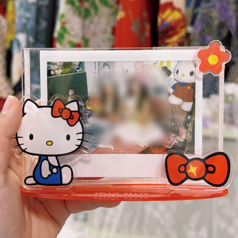 Cute Kitty Acrylic Vertical Photo Frame Ornament Cartoon Hello Kitty Stand DIY Photo Storage Frame