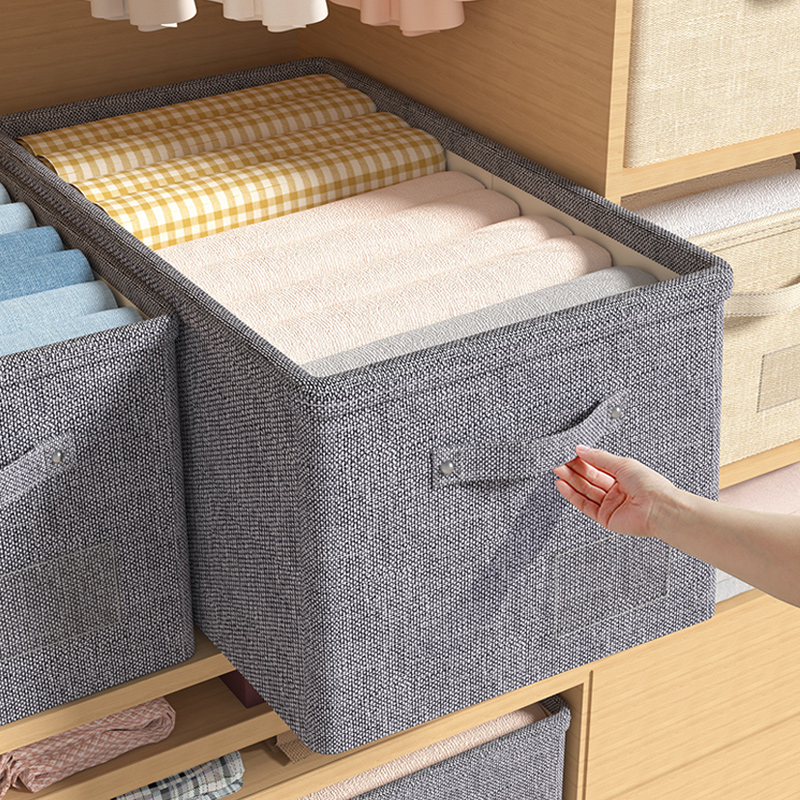 Clothing Intake Box Home Wardrobe Stratix Finishing Box Release Clothing Pants Cloth Art Cotton Linen Folding Storage Basket God-Taobao