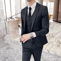 Suit mob mens jacket suit suit suit mens slim Korean casual business dress groom wedding dress