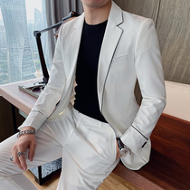 Hairstylist suit suit men Korean version of young mens wedding groomsmen dress studio nightclub suit two-piece suit
