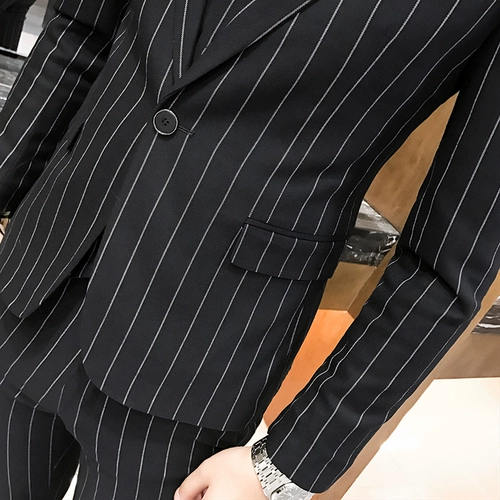 Мужской комплект в английском стиле, пиджак классического кроя, свадебное платье, в корейском стиле, 3 предмета, облегающий крой