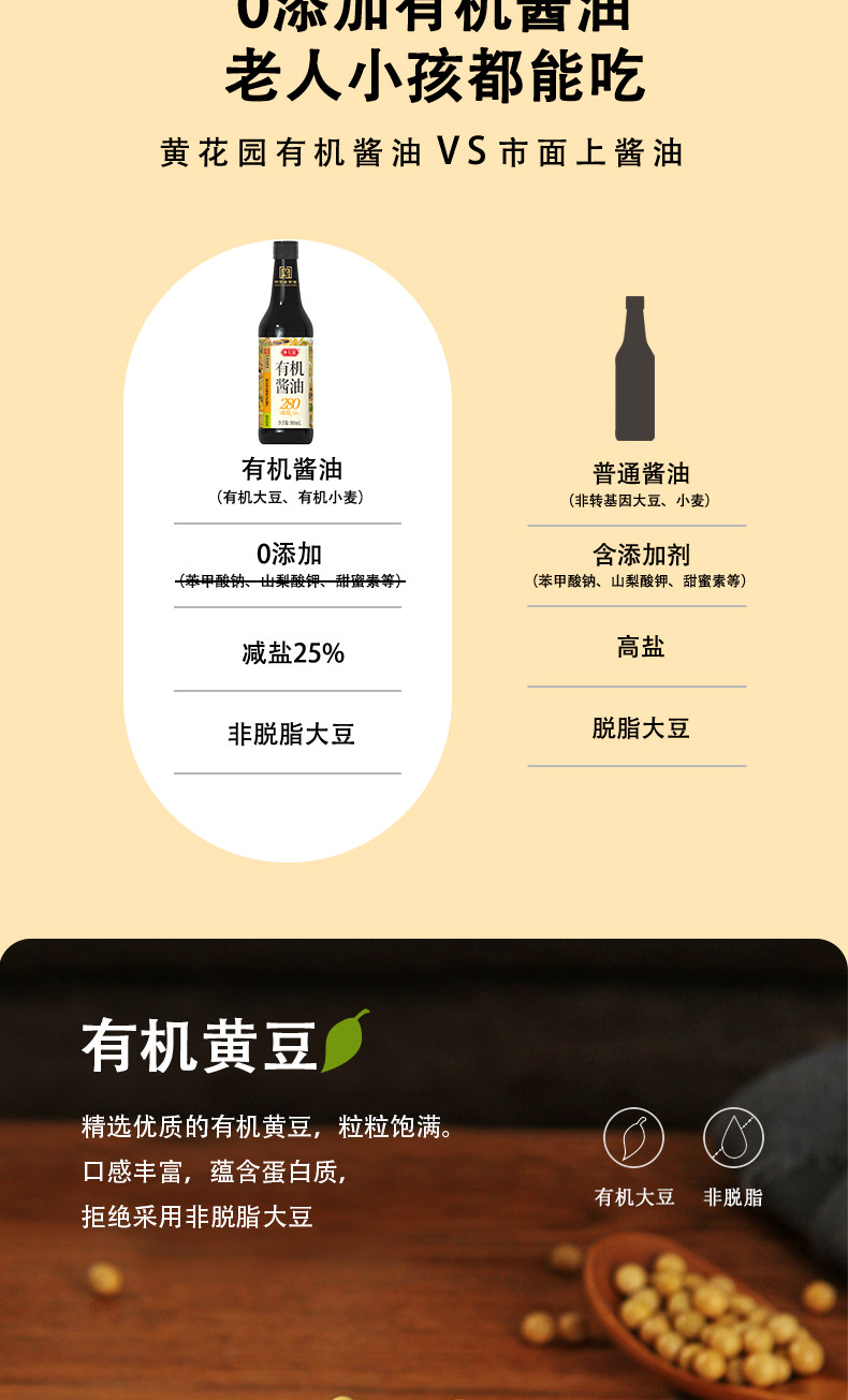 安享好物 安享A级生抽-黄花园280天 减盐 有机酱油 国标 