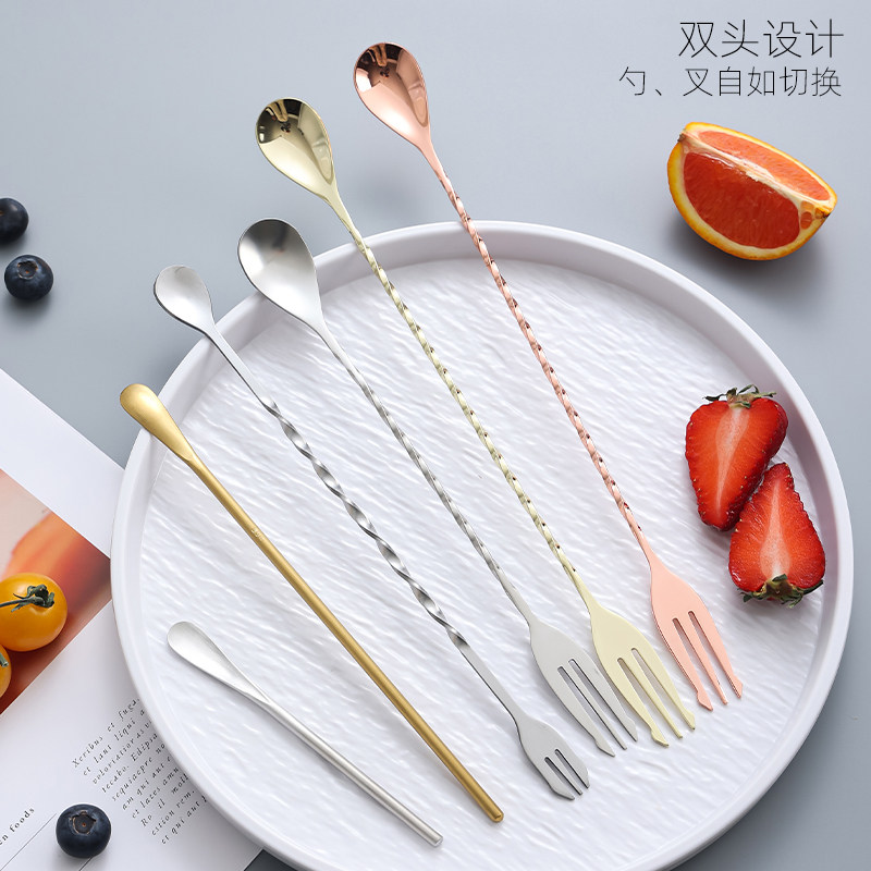 在家也能调制大师级饮品?这款不锈钢长吧勺让你轻松成为调酒师!🌟-搅拌棒-淘宝好物网