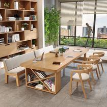 Solid wood desk home living room desk writing desk large table workbench student desk study double desk