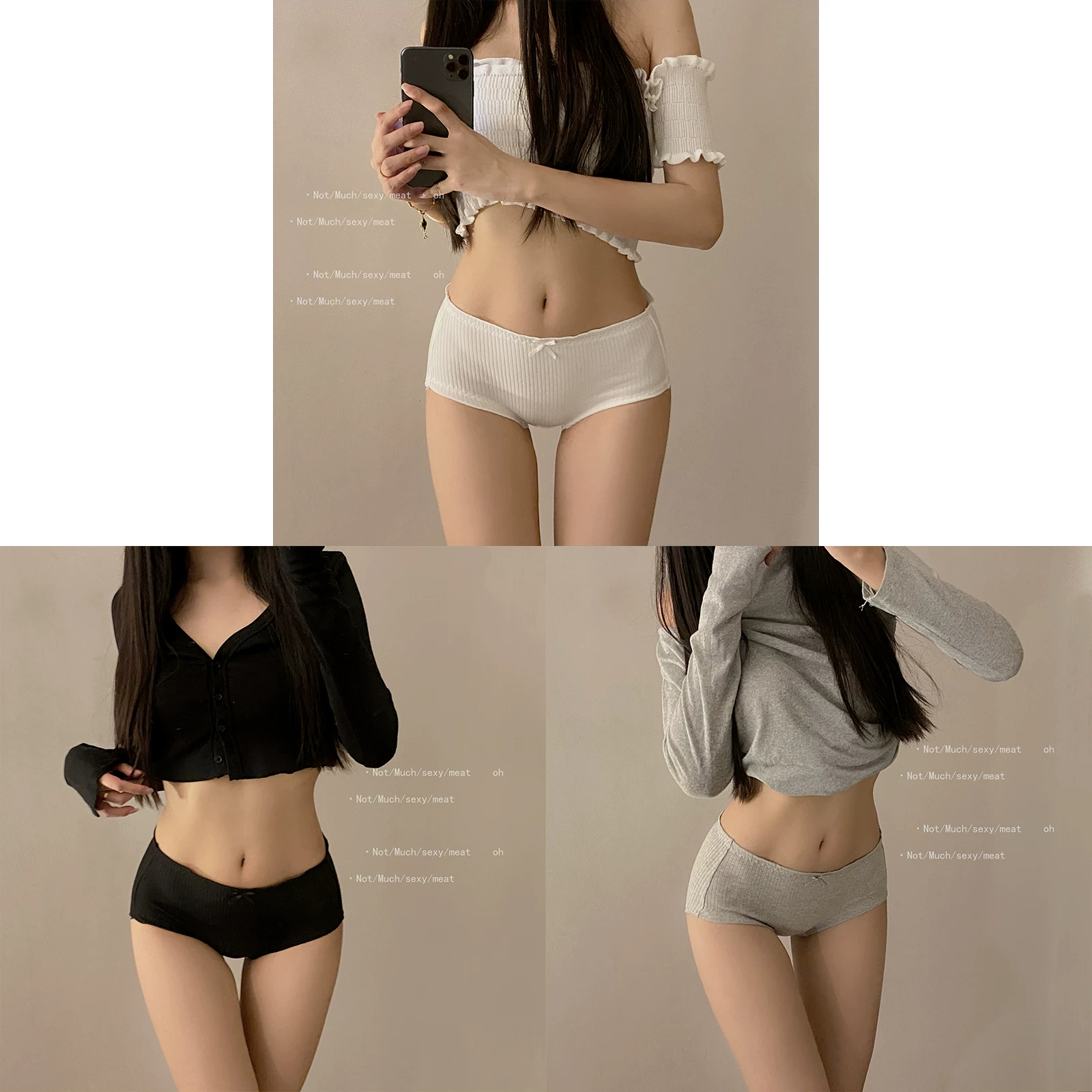 Нижнее белье, хлопковые брюки, штаны, высокая талия, подчёркнутые бёдра