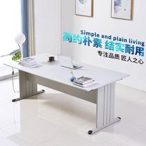 Library steel and wood office desks and chairs long conference room student reading table archives staff training desk factory