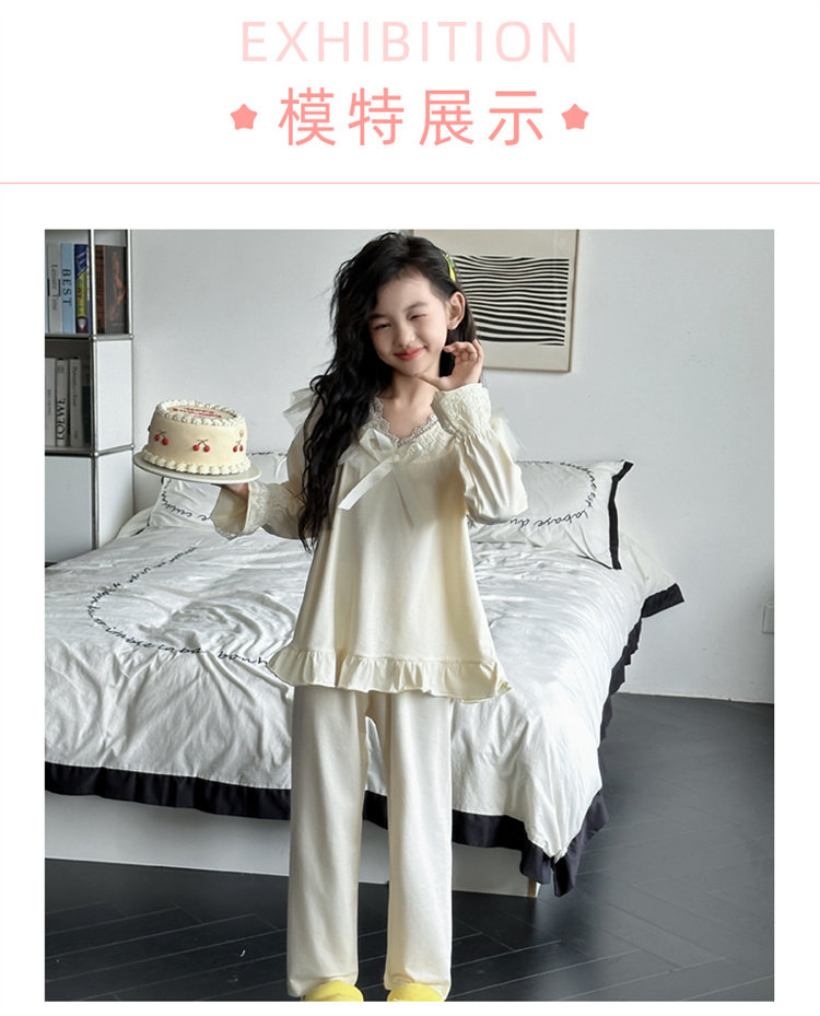 儿童睡衣春秋纯棉2026新款大女童家居服秋季长袖小孩全棉套装洋气 — 6