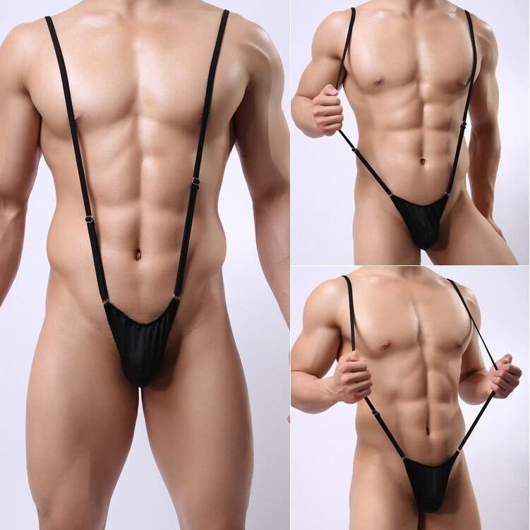 Men's Sexy Adjustable Strap-On Thong Underwear with U-Shaped Pouch Design, Men's One-Piece Gay Fashion