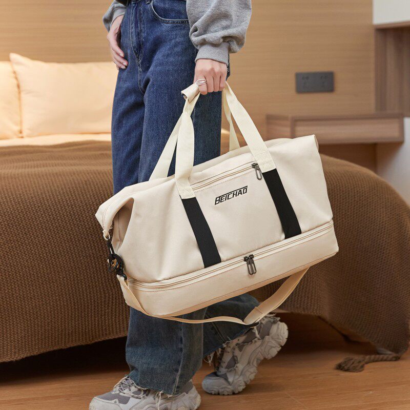 Short travel bag Men's large capacity Hand travel light Canvas Luggage Containing Bag Lady Bag Sports Fitness Bag-Taobao