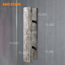 FS ABC long silver gray hole natural marble glass door handle wooden door cream style clothing store custom engraved