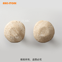 FS ABC Mushroom Shape Natural Roman Travertine Coffee Shop Clothing Shop Milk Tea Shop Bakery Customized Door Handle