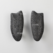 FS ABC sword-shaped volcanic rock frosted black hole natural travertine glass door handle handle wooden door clothing store coffee