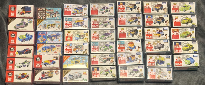Tomy Tomica Disney Limited Edition Toy Story Multi-Series Vintage Alloy Cars Buzz, Woody, and Three-Eyed Alien