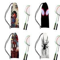 New animated cartoon Spider-Man printed drawstring shoulder badminton bag fashionable versatile and portable same style for men and women