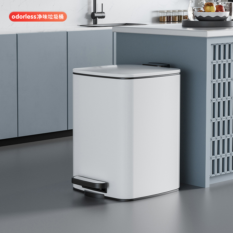 Yichun Kitchen Trash Can, Household Stainless Steel, Living Room, Foot-Operated, Bathroom, Toilet, Foot Pedal, with Lid, Large Size, Large Container