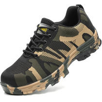 Labor protection shoes mens new camouflage summer steel toe cap safety anti-smash anti-stab casual lightweight fashionable protective shoes