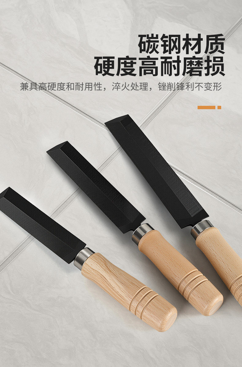 Ножовка 锉刀菱形木工伐锯刀挫打磨工具修锯扁磨锯挫刀型刷锯搓4寸四棱型 No brand