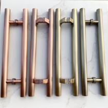 Glass door handle red bronze stainless steel frameless sliding door oblique foot handle bronze brushed wooden door handle