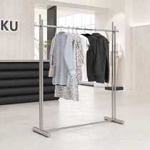 Stainless steel womens clothing store shelf display props Nakashima special stainless steel black paint floor-standing display shelf