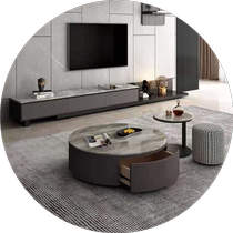 Light luxury coffee table living room 2024 new home modern simple small apartment square slate coffee table TV cabinet combination