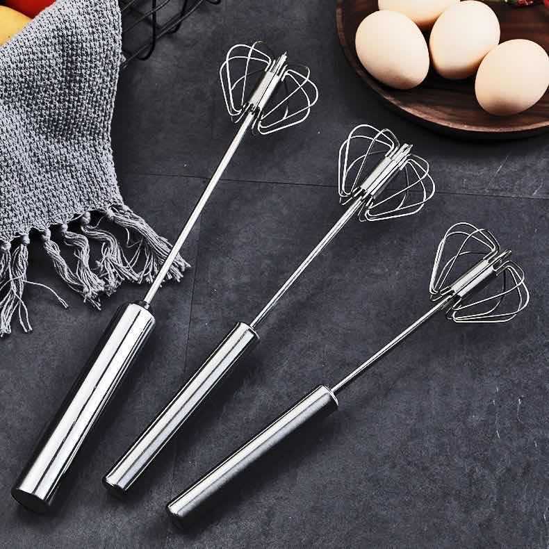 Home Stainless Steel Semiautomatic Egg Whiter Press Rotary Manual Egg Whiter Egg Cream Handheld and Hair Tool-Taobao