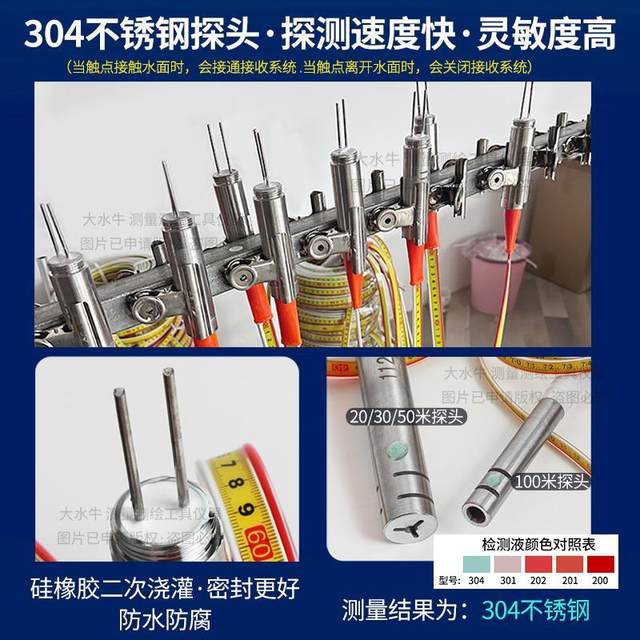 Big Buffalo Steel Ruler Water Level Meter Water Level Meter Steel Ruler Water Level Meter 30 meters 50 meters Groundwater Level of the measurement well