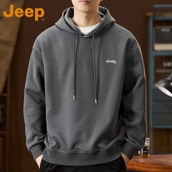 Jeep Jeep American Hooded Sweatshirt Men's Trendy Brand New 2025 Spring and Autum Simple Loose Long-Sleeved Top