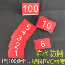 Plastic waterproof digital card customized PVC queuing card called number card bank number plate catering and other places called number card cards