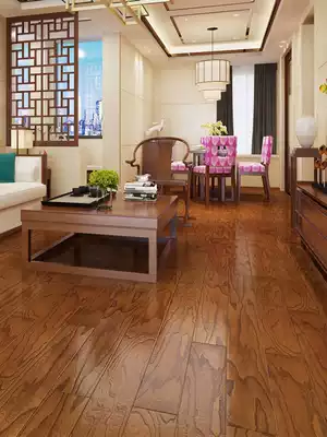 Retro relief pattern elm solid wood epidermis floor heating solid wood multi-layer composite wood floor household environmental protection waterproof 15mm