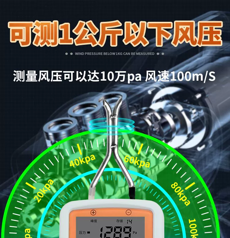 Máy dò đo tốc độ gió và thể tích không khí của quạt ống đồng hồ đo lưu lượng ống pitot có độ chính xác cao dụng cụ kiểm tra áp suất gió